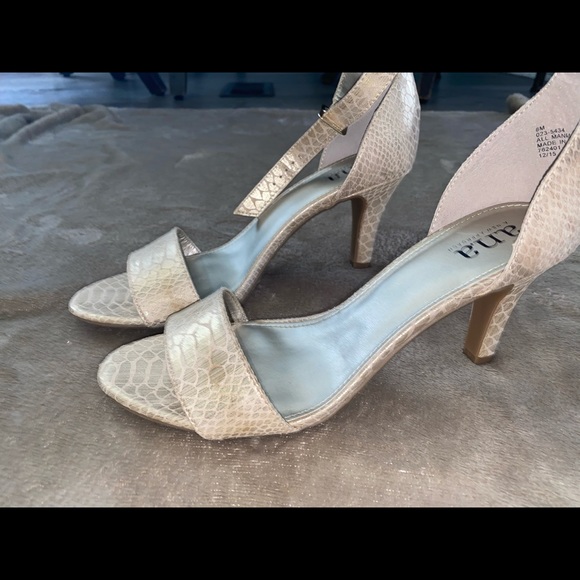 A.n.a gold snake print heels - Picture 2 of 3